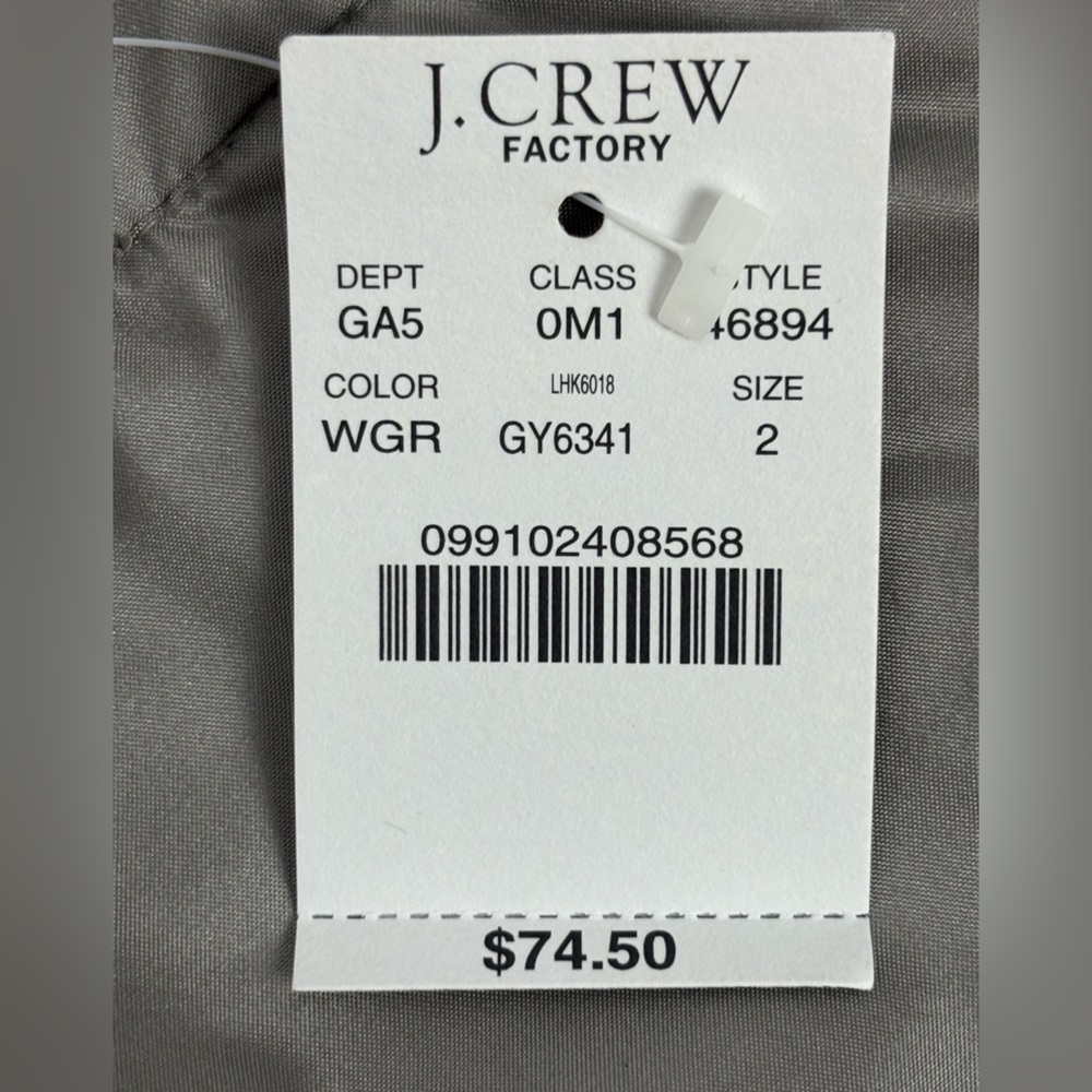 J Crew Factory Pleated Silk Metallic Gray Mini Skirt Sz 2 Holiday Wedding NWT - Picture 7 of 9